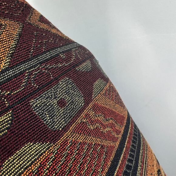 VTG White Stag Tapestry Jacket Aztec Tribal Collared Drop Shoulder Size Large L - Picture 5 of 5